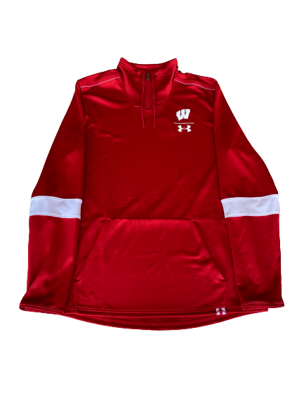 Brevin Pritzl Wisconsin Basketball Team Issued Quarter Zip Pullover (Size L)