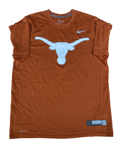 Dylan Haines Texas Football Team Issued "Hook Em" Workout Shirt (Size L)