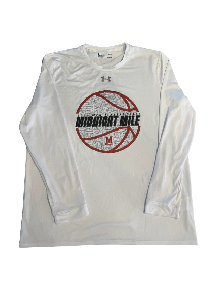 Eric Ayala Maryland Basketball 2021 Midnight Mile Long Sleeve Shirt (Size L)