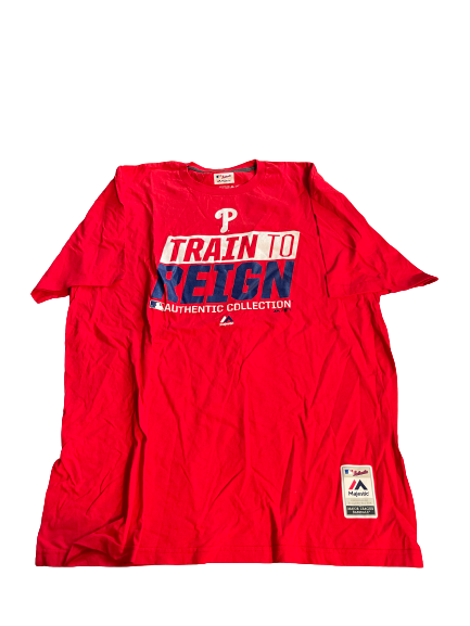 Grant Dyer Philadelphia Phillies Team Issued "Train To Reign" T-Shirt (Size XXL)