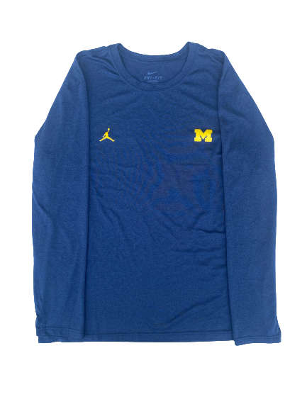 Mark Donnal Michigan Basketball Team Issued Long Sleeve Shirt (Size XL)