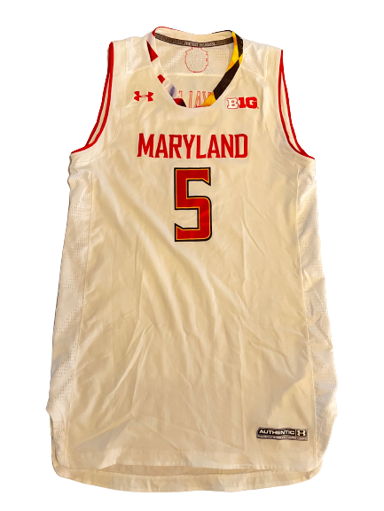 Eric Ayala Maryland Basketball 100 Year SIGNED GAME WORN Jersey (Size L)