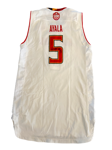 Eric Ayala Maryland Basketball 100 Year SIGNED GAME WORN Jersey (Size L)