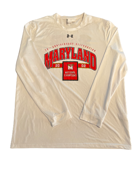 Eric Ayala Maryland Basketball Team Exclusive "2002 National Championship" Commemorative Long Sleeve Pre-Game Warm-Up Shirt (Size L)