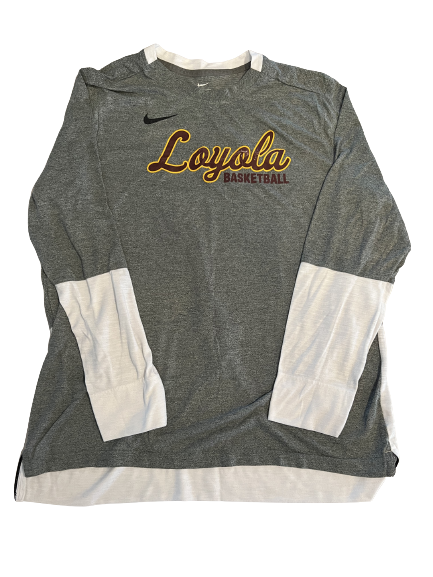 Will Alcock Loyola Chicago Basketball Team Issued Long Sleeve Shirt (Size 2XL)