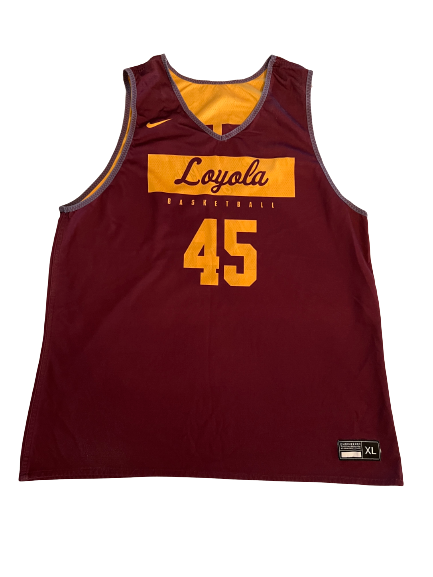 Will Alcock Loyola Chicago Basketball Signed Team Exclusive Reversible "Gold squad" Practice Jersey (Size XL)