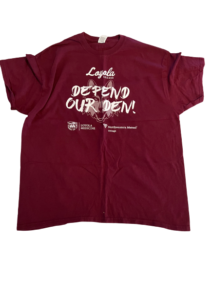 Will Alcock Loyola Chicago Basketball "Defend Our Den" T-Shirt (Size XL)