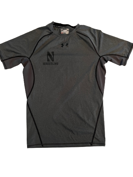 Ryan Deakin Northwestern Wrestling Team Issued Compression Workout Shirt (Size L)