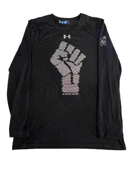 Ryan Deakin Northwestern Wrestling Team Exclusive "BLACK LIVES MATTER" Long Sleeve Workout Shirt (Size M)