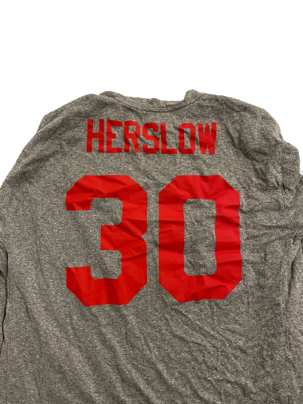 Jacob Herslow Houston Football Team Issued Long Sleeve shirt with Name and 