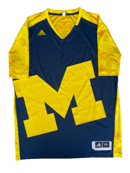 Mark Donnal Michigan Basketball Exclusive Short Sleeve Wam-Up Shirt (Size XXL)