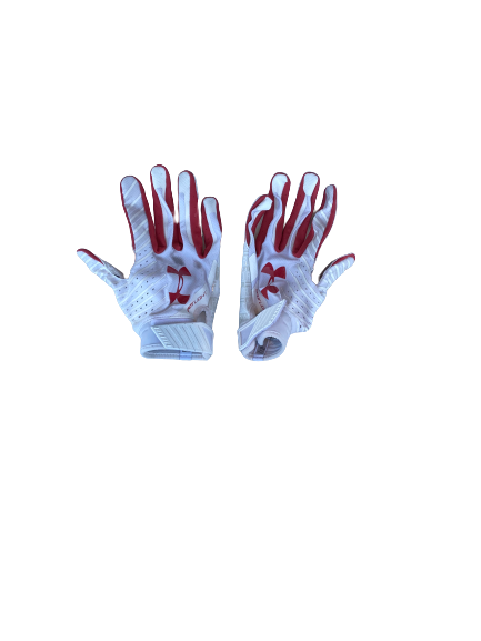 Rachad Wildgoose Wisconsin Football Game Worn Player Exclusive Gloves (Size XL)