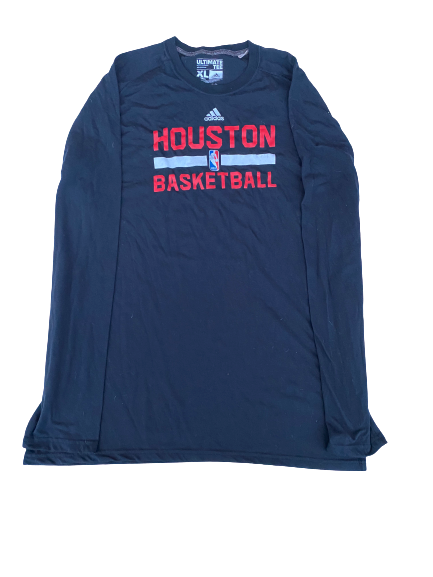 K.J. McDaniels Houston Rockets Team-Issued Adidas Long Sleeve Shirt (Size XLT)