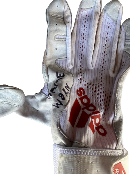 Patrick Bailey NC State Baseball SIGNED & INSCRIBED Game Worn Batting Gloves