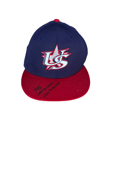 Patrick Bailey Team USA SIGNED & INSCRIBED Game Worn Hat