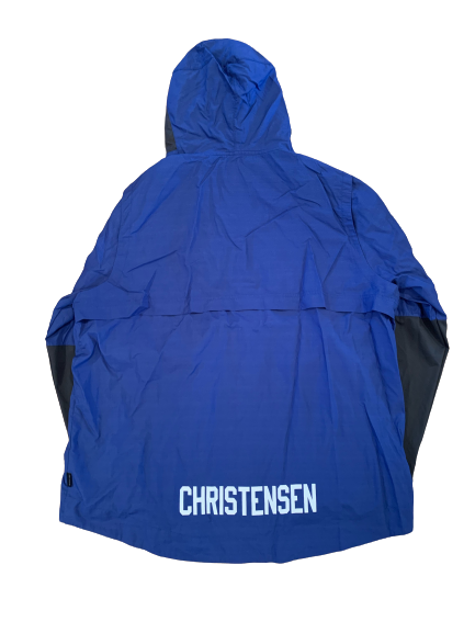 Brady Christensen BYU Football Player-Exclusive 1/4 Zip Windbreaker With Name and Number (Size XXXL)