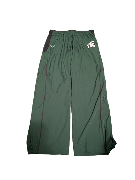 Joshua Langford Michigan State Basketball Player Exclusive Rip-A-Way Pre-Game Pants (Size LT)