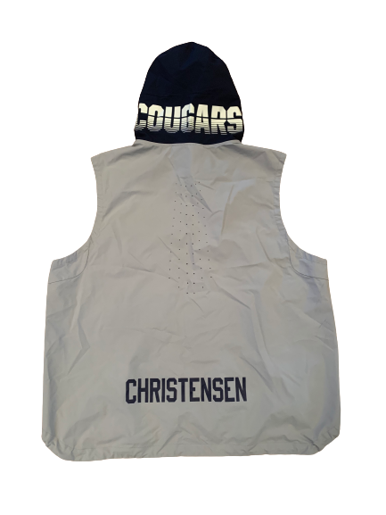 Brady Christensen BYU Football Player-Exclusive Sleeveless Performance Hoodie With Name and Number (Size XXXL)