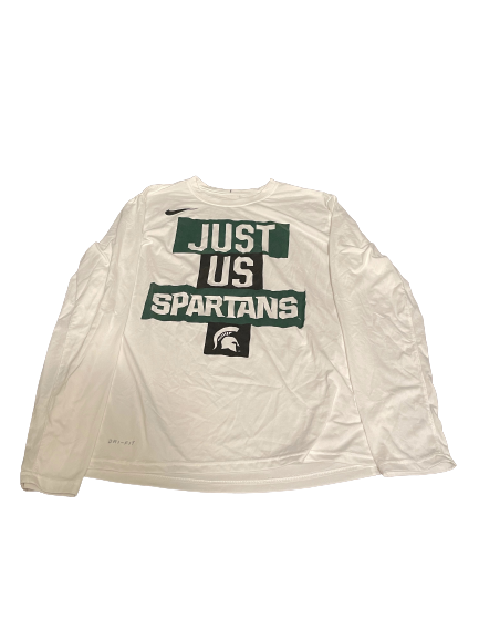 Joshua Langford Michigan State Basketball Team Issued Long Sleeve Shirt (Size L)