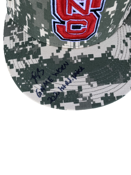 Patrick Bailey NC State Baseball SIGNED AND INSCRIBED Game Worn Limited Edition Hat