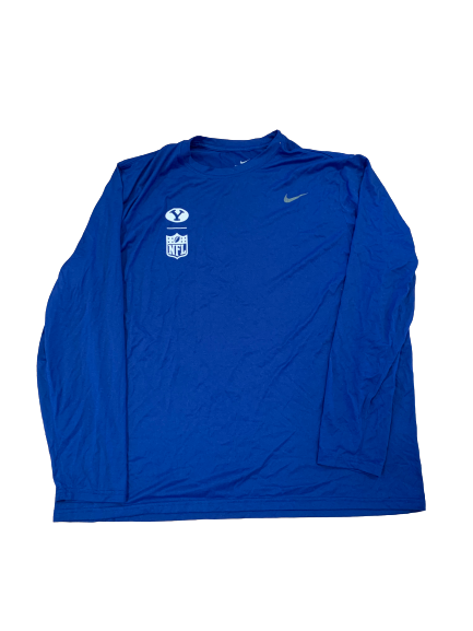 Brady Christensen BYU Football Pro-Day Long Sleeve Shirt (Size XXXL)