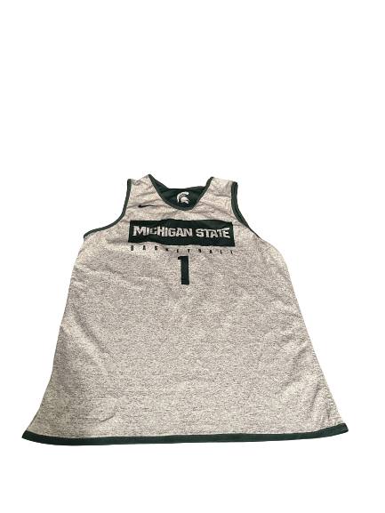 Joshua Langford Michigan State Basketball Player Exclusive Reversible Practice Jersey (Size XL)
