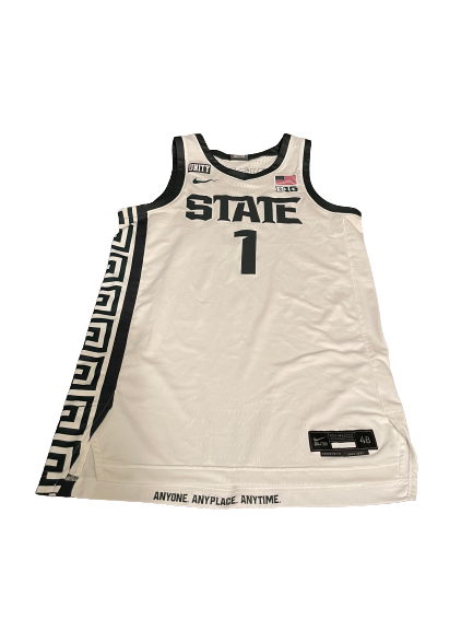 Joshua Langford Michigan State Basketball 2020-2021 Game Worn Uniform Set (NCAA Tournament Photo Matched)