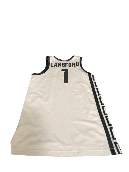 Joshua Langford Michigan State Basketball 2020-2021 Game Worn Uniform Set (NCAA Tournament Photo Matched)