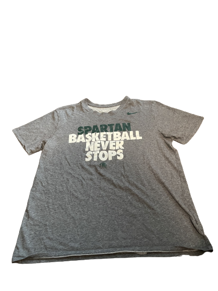 Joshua Langford Michigan State Basketball Team Issued T-Shirt (Size L)