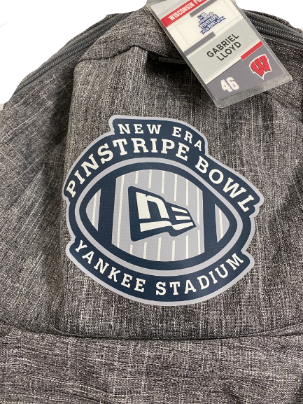 Gabe Lloyd Wisconsin Football Player-Exclusive Pinstripe Bowl Travel Backpack with Player Tag