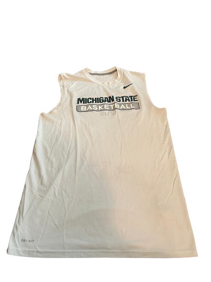 Joshua Langford Michigan State Basketball Team Issued Hand-Cut Tank Top (Size LT)