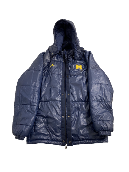 Devin Gil Michigan Football Team Exclusive Heavy Duty Winter Bubble Jacket (Size XL)