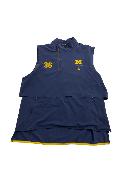 Devin Gil Michigan Football Team Exclusive Pre-Game Warm-Up Pullover with 
