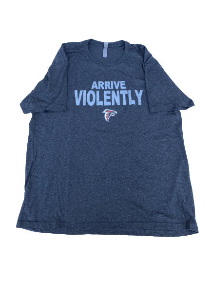 Alex Mack Atlanta Falcons Player Exclusive "ARRIVE VIOLENTLY" Workout Shirt (Size 3XL)