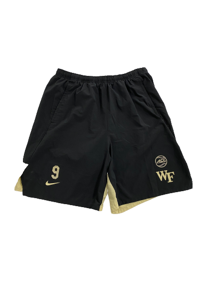 Brendan Tinsman Wake Forest Baseball Player-Exclusive Workout Shorts With Number (Size XL)