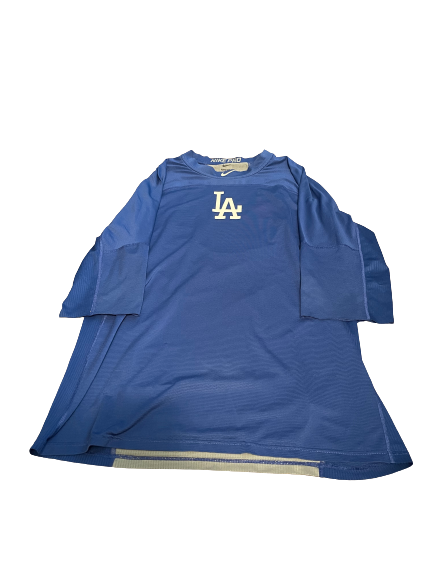 Marcus Chiu Los Angeles Dodgers Team Issued 1/2 Sleeve Workout Shirt (Size L)
