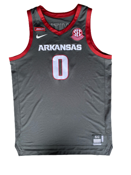 Justin Smith Arkansas Basketball 2020-2021 SIGNED Game Worn Jersey (Size 50)