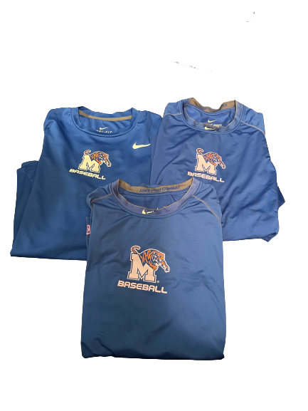 Trey McNickle Memphis Baseball Team Issued Set of (3) Shirts (Size XL)