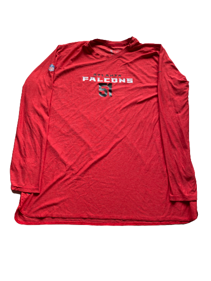 Alex Mack Atlanta Falcons Team Issued Long Sleeve Workout Shirt WITH NUMBER (Size 3XL)