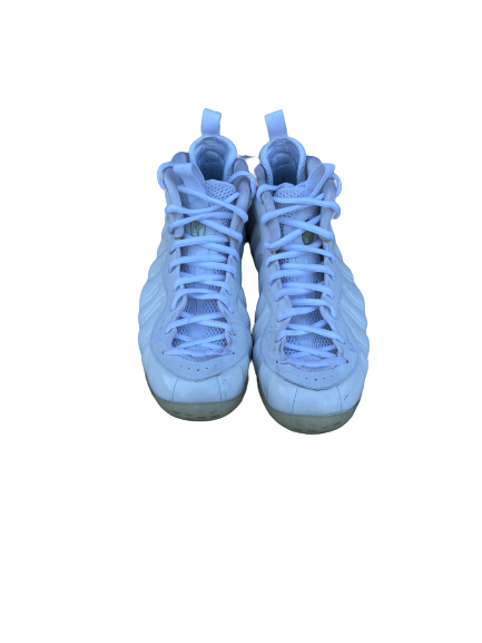 E.J. Singler White Foamposite Sneakers (Size 12.5)