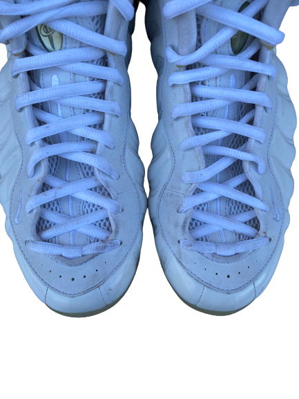 E.J. Singler White Foamposite Sneakers (Size 12.5)