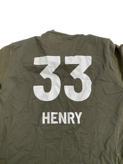 K.J. Henry NFL Combine Player-Exclusive Padded Compression Long Sleeve Shirt (Size XL)