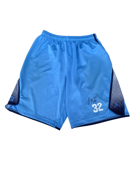 Luke Maye North Carolina Basketball SIGNED Worn Practice Shorts (Size XL)