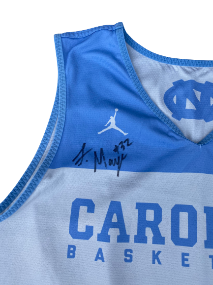 Luke Maye North Carolina Basketball SIGNED Worn Practice Jersey (Size XL)