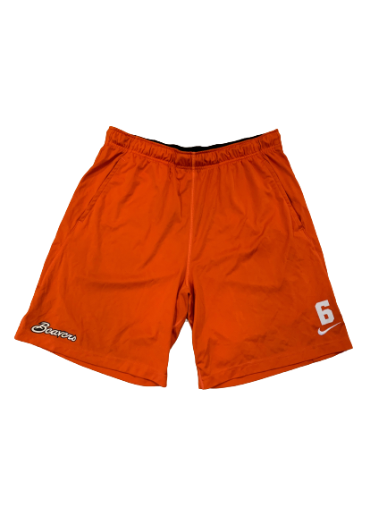 Jake Luton Oregon State Football Team Issued Workout Shorts with Number (Size XL)
