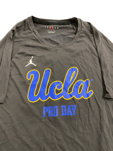 Brittain Brown UCLA Football Player-Exclusive Pro Day T-Shirt With Name and Number on Back (Size XL)(Received from Obi Eboh)
