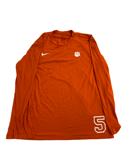 K.J. Henry Clemson Football Player-Exclusive Long Sleeve Pre-Game Warm-Up Shirt With 