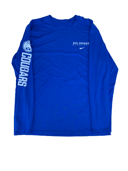Jake Toolson BYU Basketball Nike Long Sleeve Shirt (Size XL)