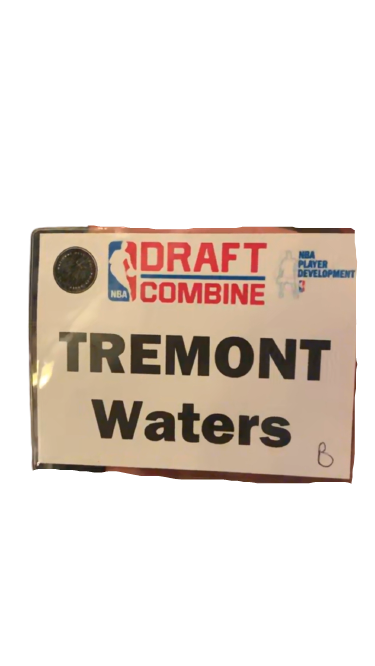 Tremont Waters NBA Combine Name Tag