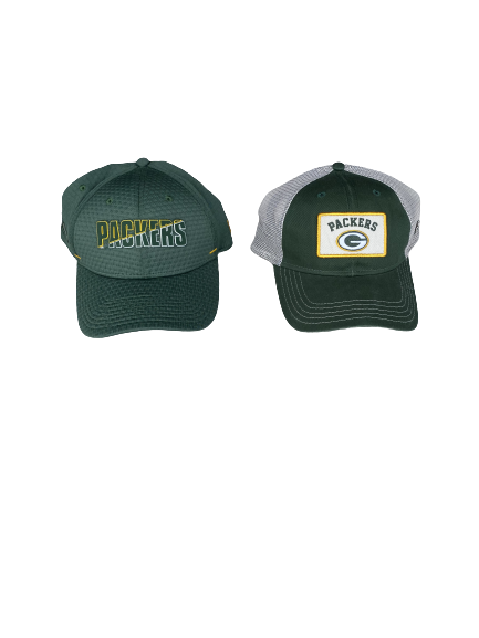 Jake Hanson Green Bay Packers Set of (2) Official Team Issued Hats